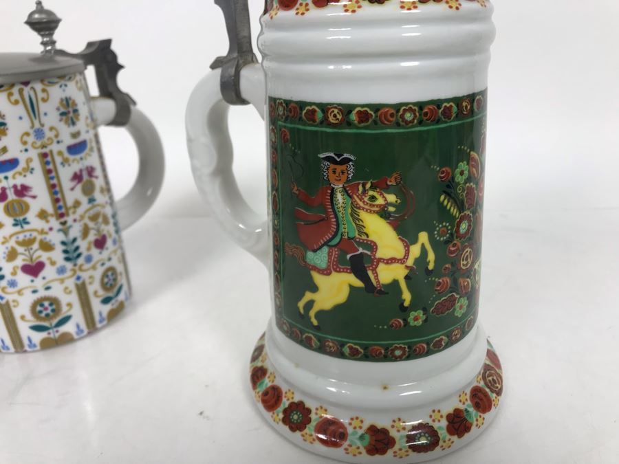 Collection Of (6) Vintage German Beer Steins Some Kaiser - LJE [Photo 18]