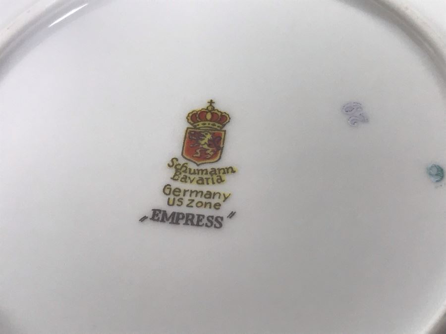Golden Crown E&R Schumann Germany Empress Dresden Flowers Gold Rim China Set Apx 70 Pieces - LJE [Photo 22]