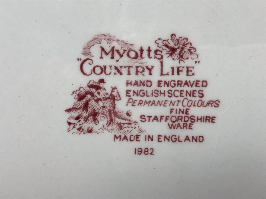 Myotts 'Country Life' Hand Engraved English Scenes Fine Staffordshite Ware Made In England China Set Apx 24 Pieces [Photo 16]