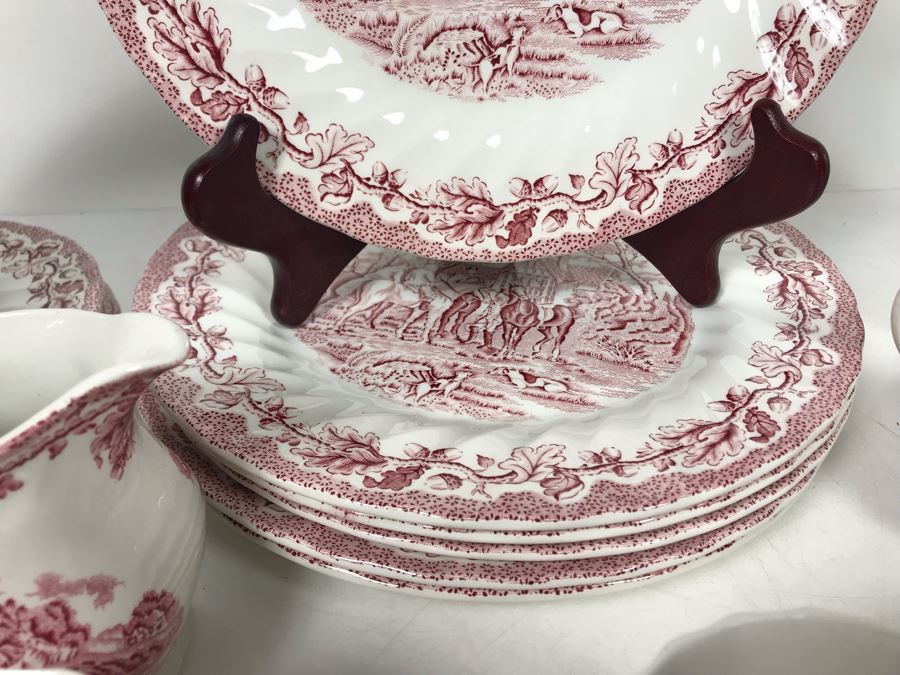 Myotts 'Country Life' Hand Engraved English Scenes Fine Staffordshite Ware Made In England China Set Apx 24 Pieces [Photo 11]