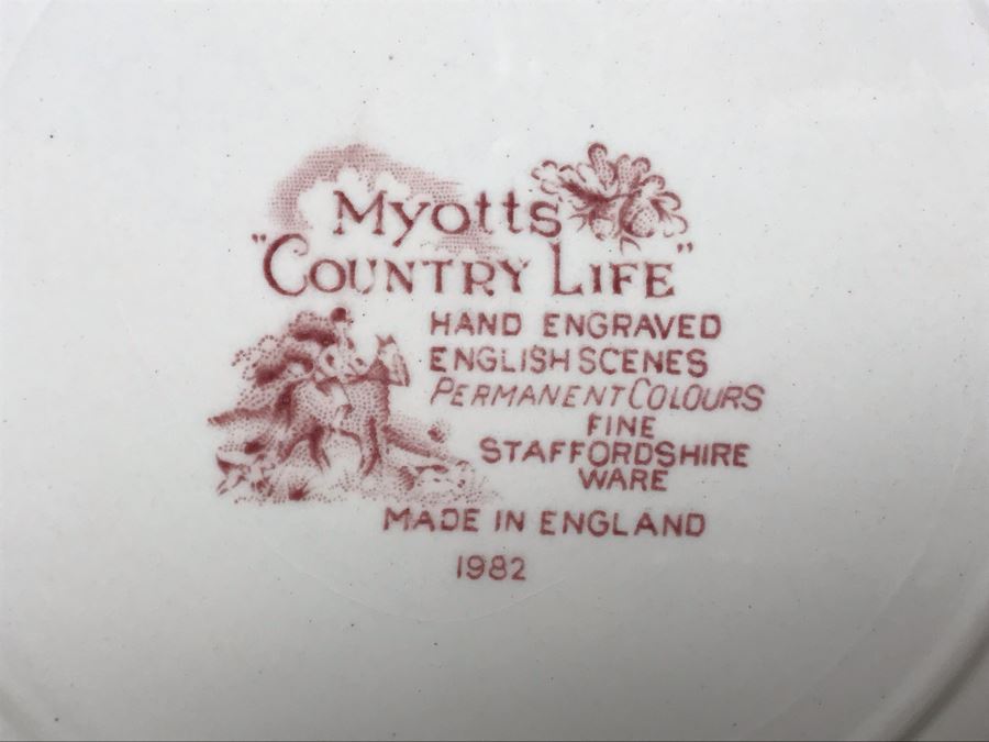 Myotts 'Country Life' Hand Engraved English Scenes Fine Staffordshite Ware Made In England China Set Apx 24 Pieces [Photo 17]