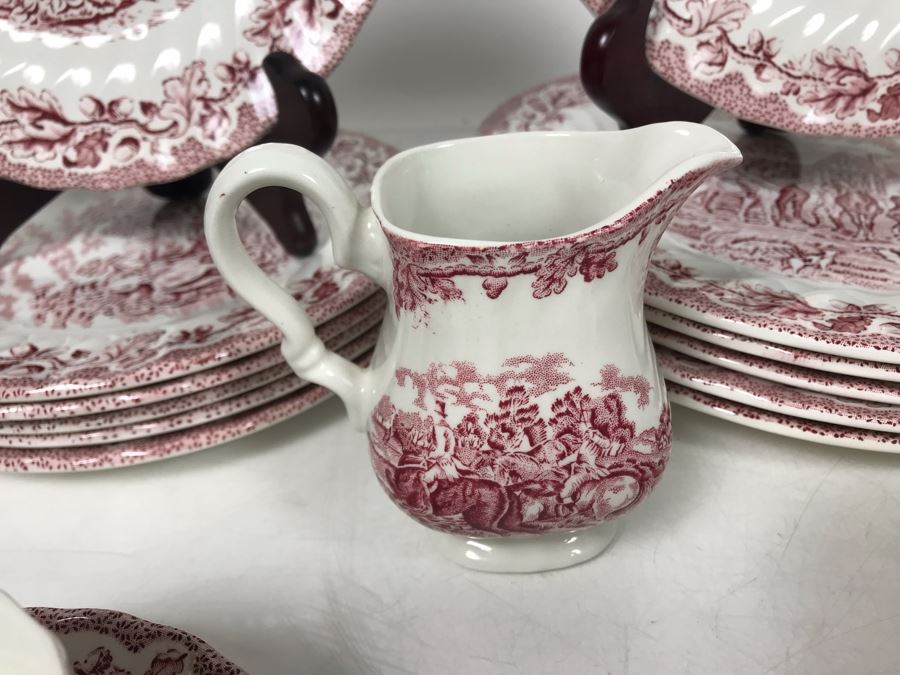 Myotts 'Country Life' Hand Engraved English Scenes Fine Staffordshite Ware Made In England China Set Apx 24 Pieces [Photo 15]