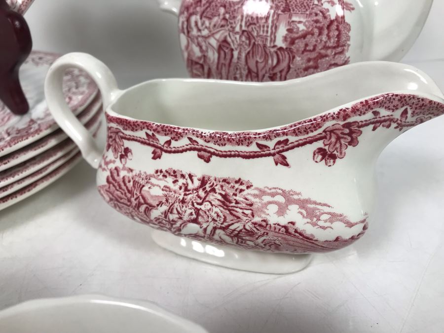 Myotts 'Country Life' Hand Engraved English Scenes Fine Staffordshite Ware Made In England China Set Apx 24 Pieces [Photo 12]