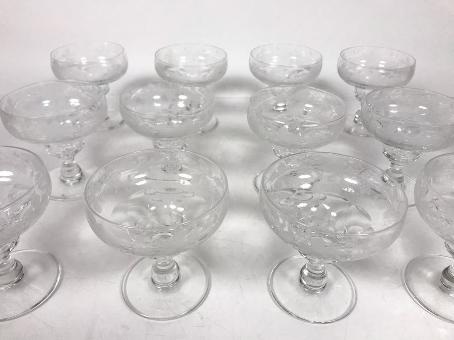 (12) Vintage 1959 Fine Cut Italian Crystal Stemware Glasses 4H - LJE [Photo 3]