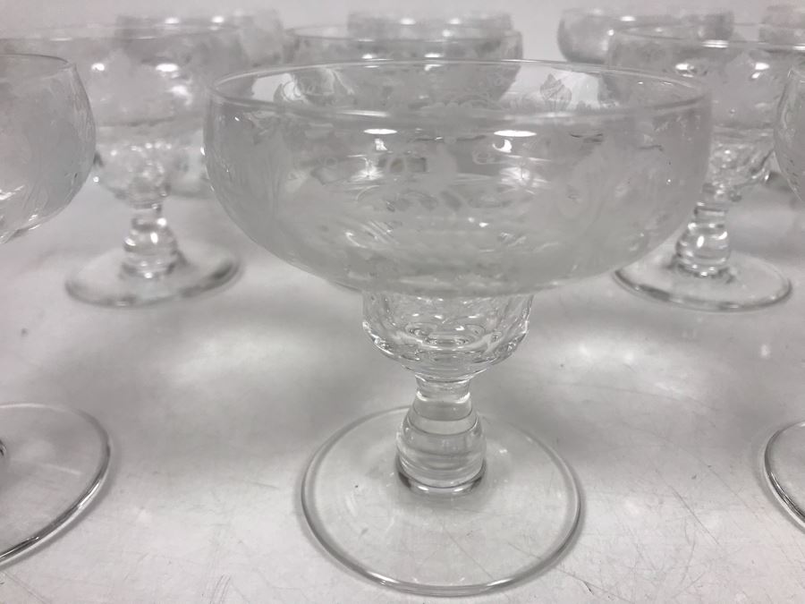 (12) Vintage 1959 Fine Cut Italian Crystal Stemware Glasses 4H - LJE [Photo 5]