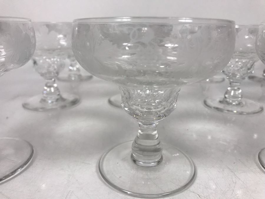 (12) Vintage 1959 Fine Cut Italian Crystal Stemware Glasses 4H - LJE [Photo 4]