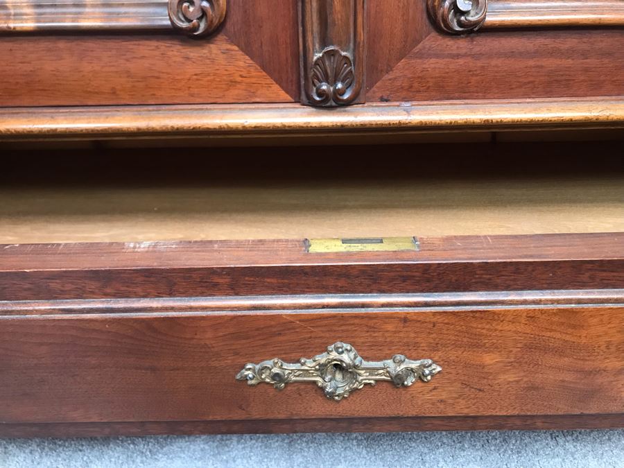 Stunning Hand Carved European Cabinet Armoire With (3) Glass Shelves 52W X 22D X 92H - See Photos For Details - LJE [Photo 14]