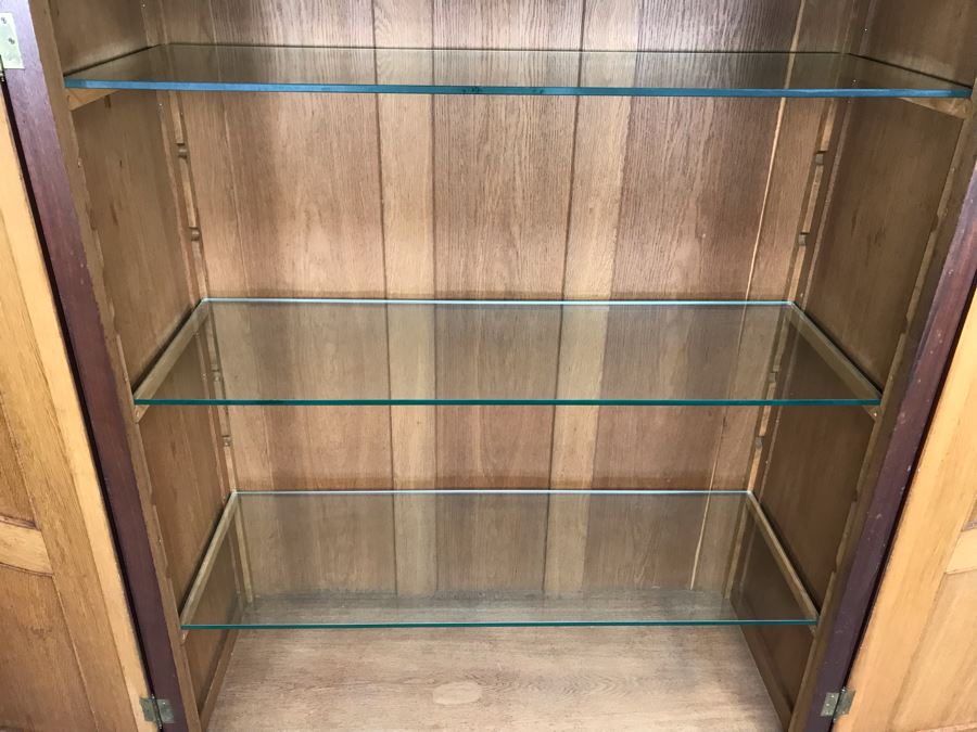 Stunning Hand Carved European Cabinet Armoire With (3) Glass Shelves 52W X 22D X 92H - See Photos For Details - LJE [Photo 22]