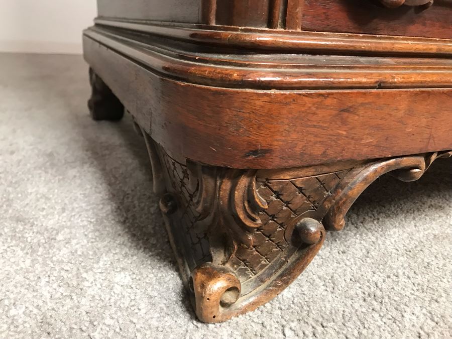 Stunning Hand Carved European Cabinet Armoire With (3) Glass Shelves 52W X 22D X 92H - See Photos For Details - LJE [Photo 11]