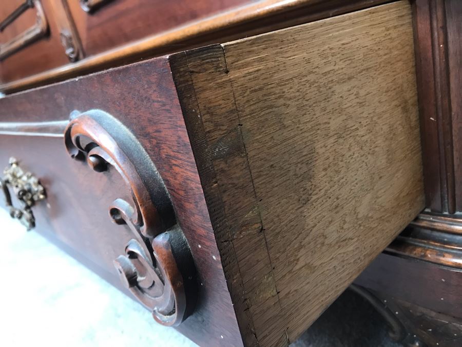 Stunning Hand Carved European Cabinet Armoire With (3) Glass Shelves 52W X 22D X 92H - See Photos For Details - LJE [Photo 15]