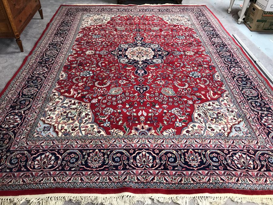 Large Hand Knotted Thick Pile Wool Persian Area Rug With 12'6' X 9'2' - LJE [Photo 3]