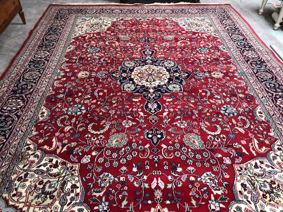 Large Hand Knotted Thick Pile Wool Persian Area Rug With 12'6' X 9'2' - LJE [Photo 5]