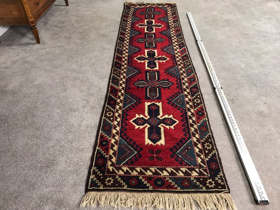 Turkish Hand Knotted Wool Runner Rug 9'4' X 2'4' - LJE [Photo 2]