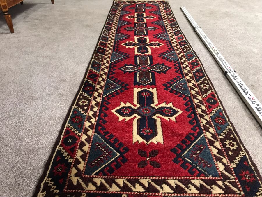 Turkish Hand Knotted Wool Runner Rug 9'4' X 2'4' - LJE [Photo 6]
