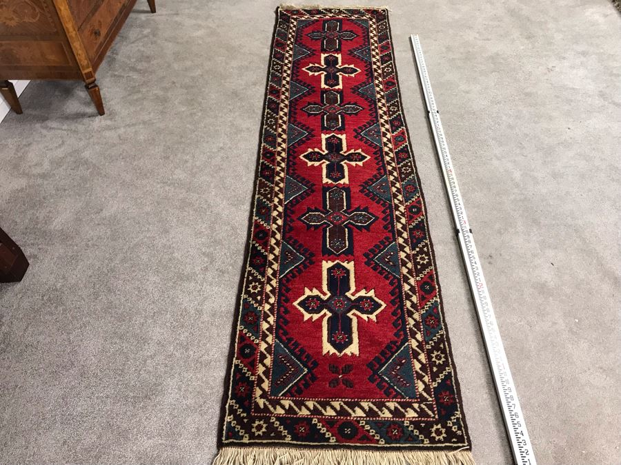 Turkish Hand Knotted Wool Runner Rug 9'4' X 2'4' - LJE [Photo 4]