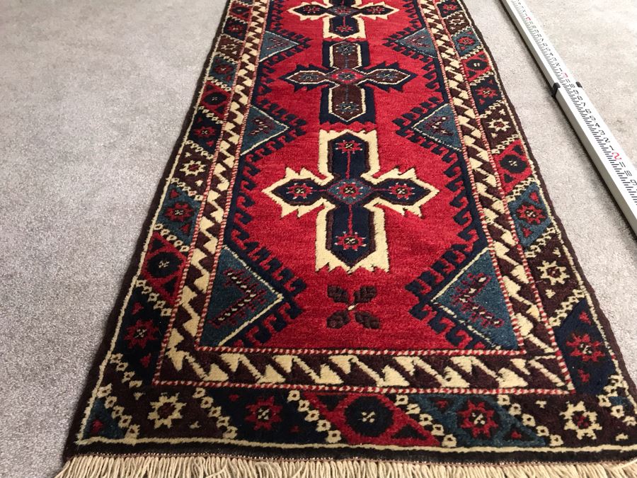 Turkish Hand Knotted Wool Runner Rug 9'4' X 2'4' - LJE [Photo 5]