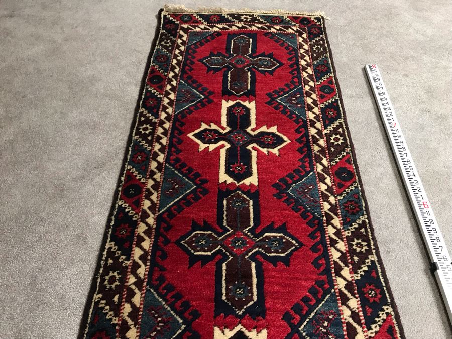 Turkish Hand Knotted Wool Runner Rug 9'4' X 2'4' - LJE [Photo 9]