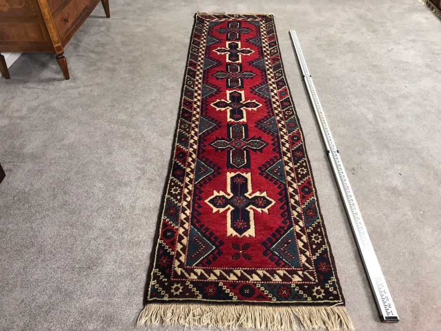 Turkish Hand Knotted Wool Runner Rug 9'4' X 2'4' - LJE [Photo 3]