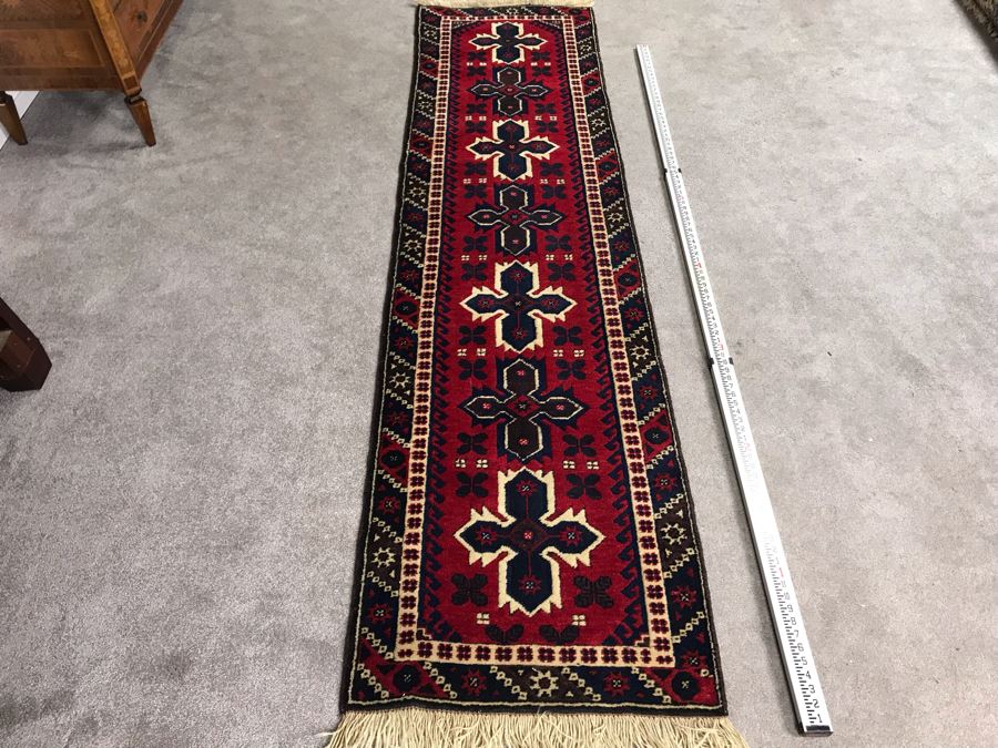 Turkish Hand Knotted Wool Runner Rug 9'4' X 2'4' - LJE [Photo 5]