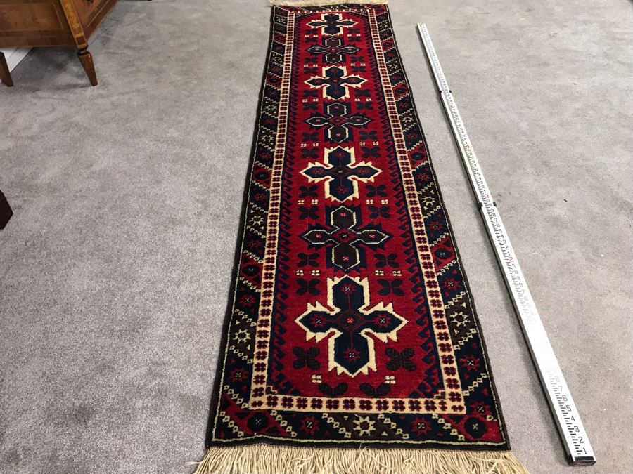 Turkish Hand Knotted Wool Runner Rug 9'4' X 2'4' - LJE [Photo 2]