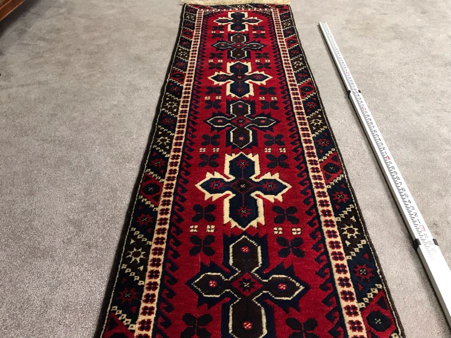 Turkish Hand Knotted Wool Runner Rug 9'4' X 2'4' - LJE [Photo 8]