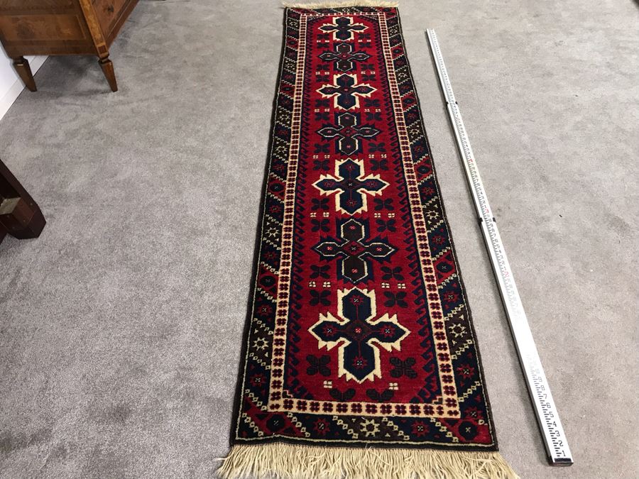 Turkish Hand Knotted Wool Runner Rug 9'4' X 2'4' - LJE [Photo 3]