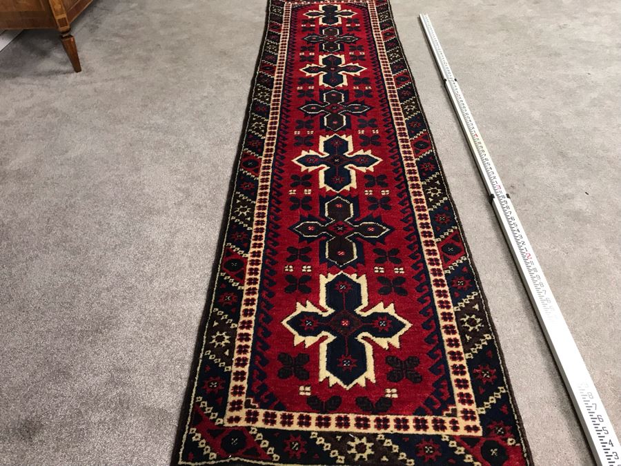 Turkish Hand Knotted Wool Runner Rug 9'4' X 2'4' - LJE [Photo 9]