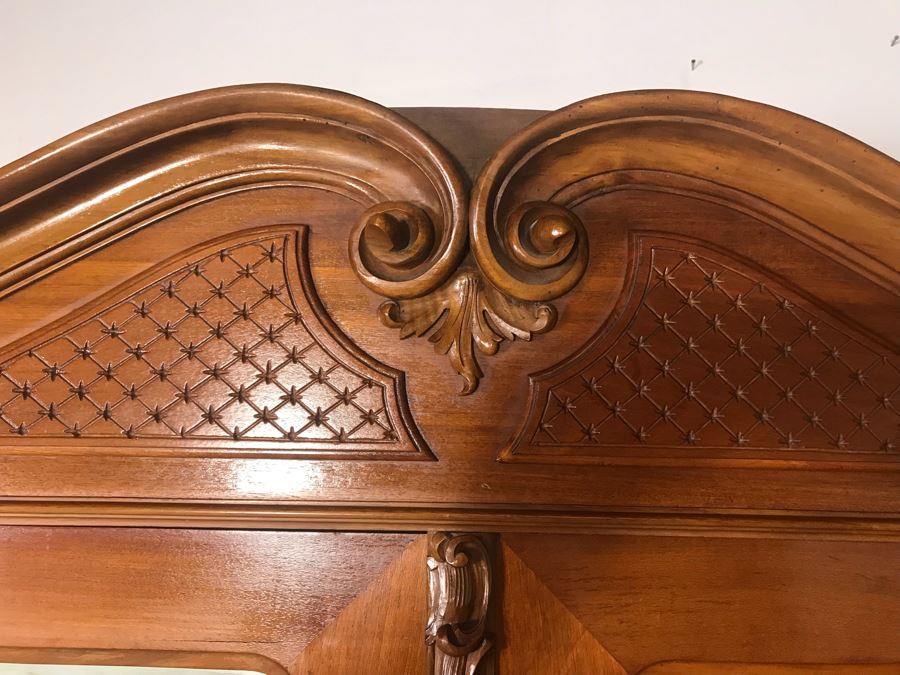 Stunning Hand Carved European Cabinet Armoire With (4) Wooden Shelves 50W X 21D X 84H - See Photos For Details - LJE [Photo 9]