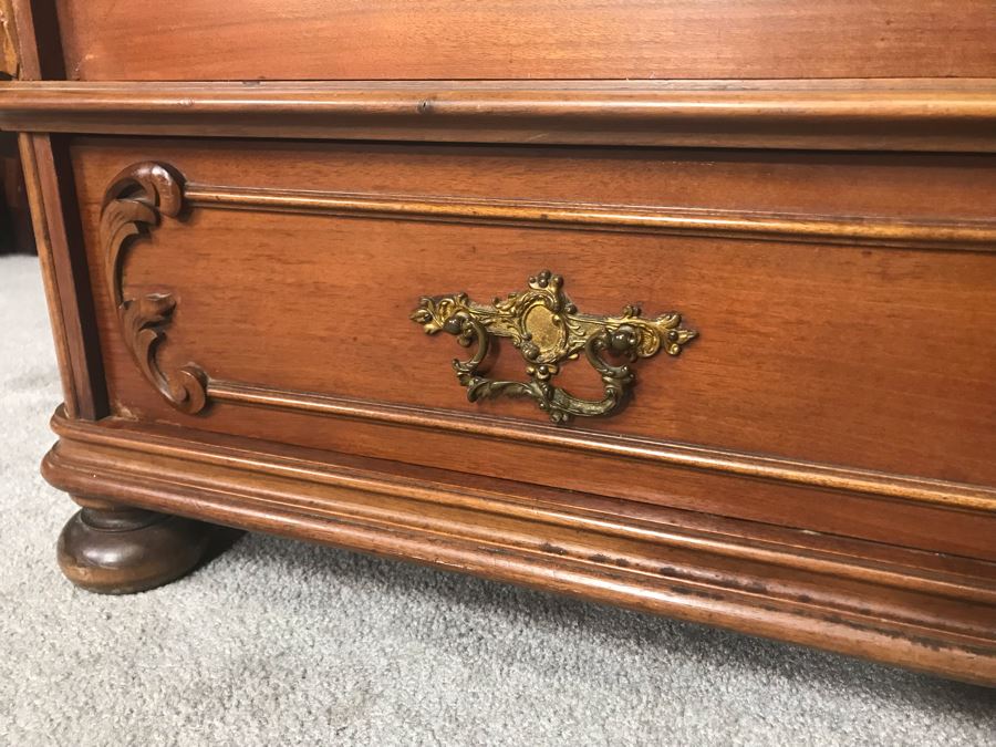 Stunning Hand Carved European Cabinet Armoire With (4) Wooden Shelves 50W X 21D X 84H - See Photos For Details - LJE [Photo 16]