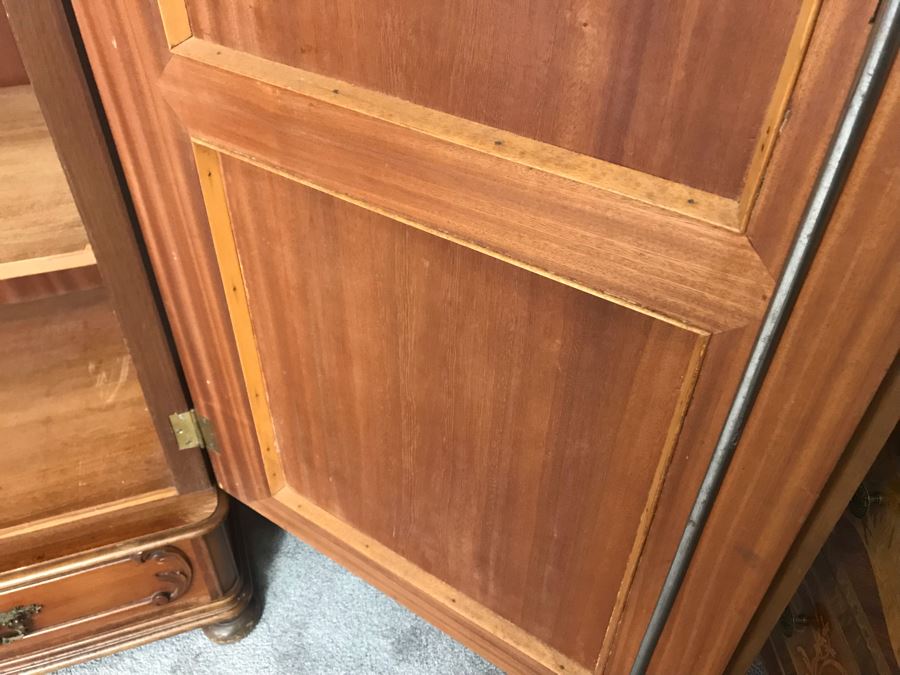 Stunning Hand Carved European Cabinet Armoire With (4) Wooden Shelves 50W X 21D X 84H - See Photos For Details - LJE [Photo 25]