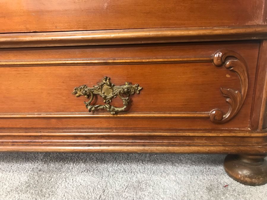 Stunning Hand Carved European Cabinet Armoire With (4) Wooden Shelves 50W X 21D X 84H - See Photos For Details - LJE [Photo 14]