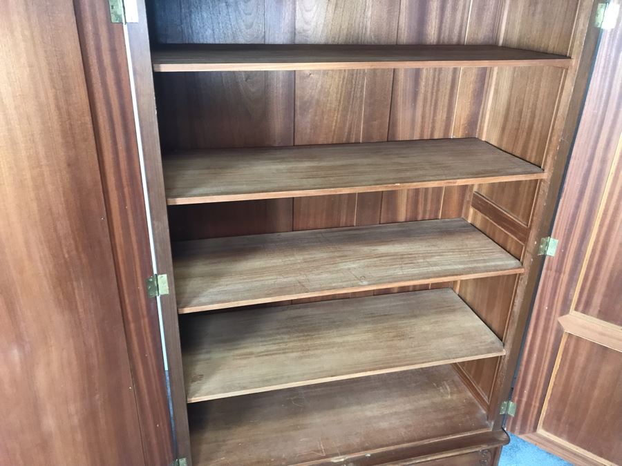 Stunning Hand Carved European Cabinet Armoire With (4) Wooden Shelves 50W X 21D X 84H - See Photos For Details - LJE [Photo 23]