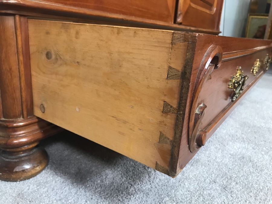 Stunning Hand Carved European Cabinet Armoire With (4) Wooden Shelves 50W X 21D X 84H - See Photos For Details - LJE [Photo 18]