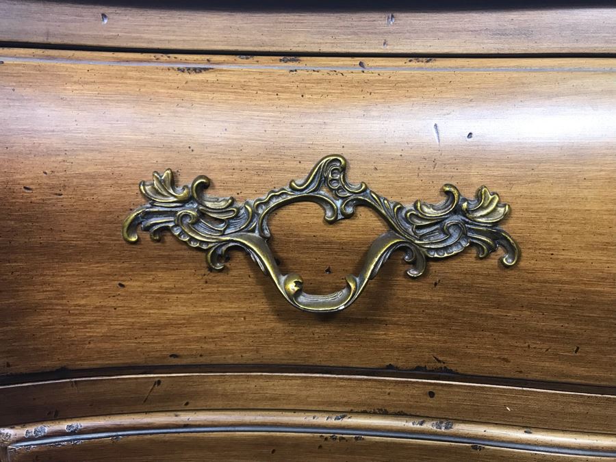 Vintage Dixon-Powdermaker Chest Of Drawers 2-Drawer Dresser Serpentine Commode Cabinet - LJE [Photo 4]