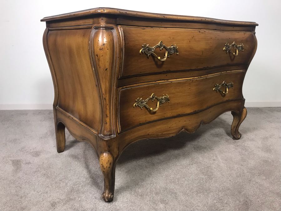 Vintage Dixon-Powdermaker Chest Of Drawers 2-Drawer Dresser Serpentine Commode Cabinet - LJE [Photo 6]