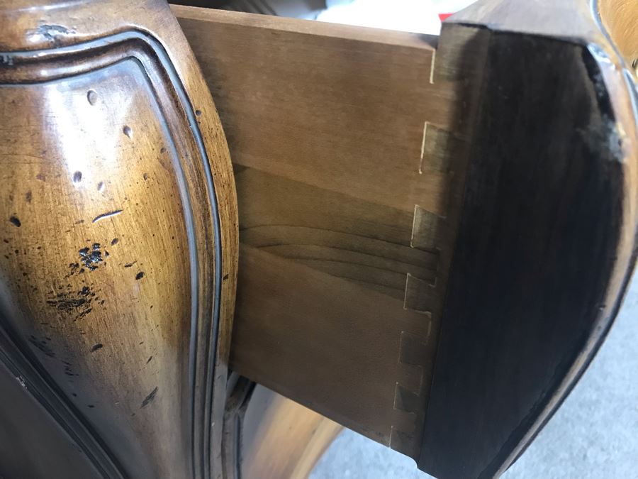 Vintage Dixon-Powdermaker Chest Of Drawers 2-Drawer Dresser Serpentine Commode Cabinet - LJE [Photo 7]