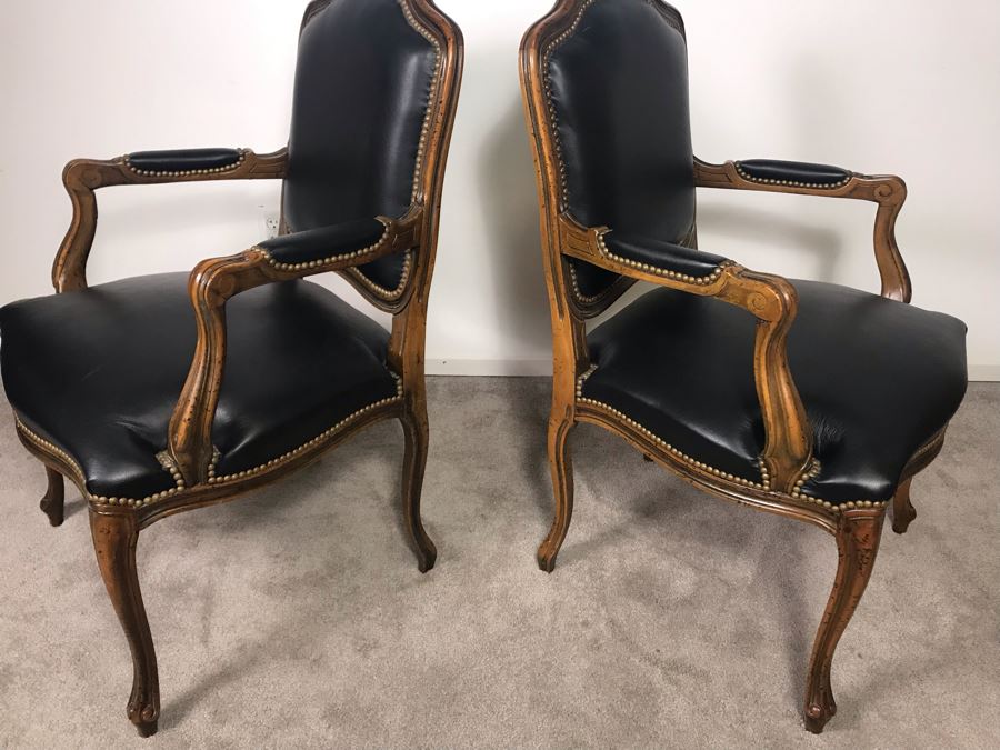 Pair Of Italian Accent Armchairs By Chateau D'ax Spa Milan Italy - LJE [Photo 6]