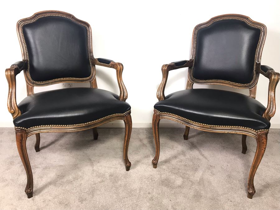 Pair Of Italian Accent Armchairs By Chateau D'ax Spa Milan Italy - LJE [Photo 3]