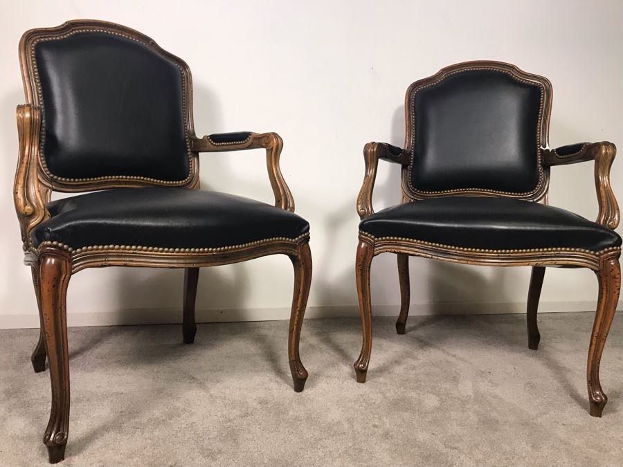 Pair Of Italian Accent Armchairs By Chateau D'ax Spa Milan Italy - LJE [Photo 4]
