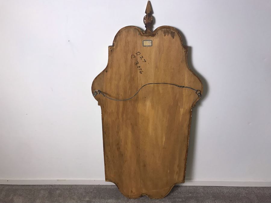 Vintage Italian Silvered And Gilded Wood Wall Mirror 23 X 47 - LJE [Photo 6]