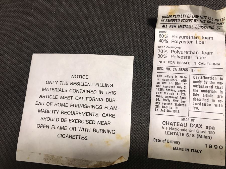 Vintage Classy Italian Leather Loveseat By Chateau D'ax Spa Milan 57W X 40D X 34H - LJE [Photo 13]