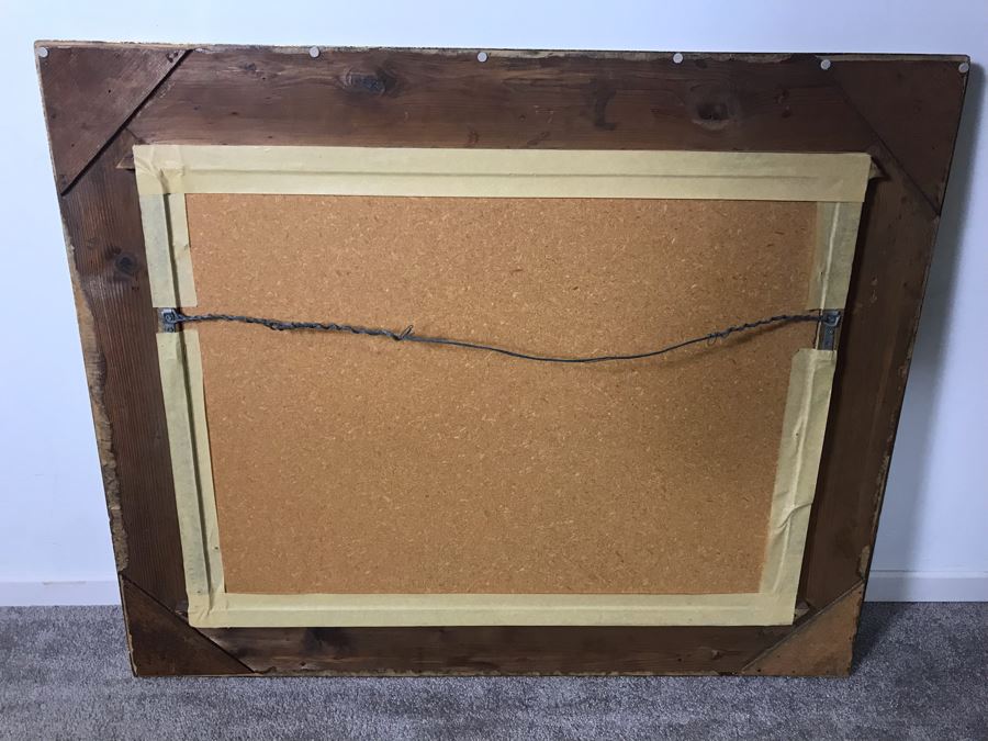 Stunning Art Nouveau Gilded Wood Beveled Glass Mirror 39W X 32H - LJE [Photo 15]