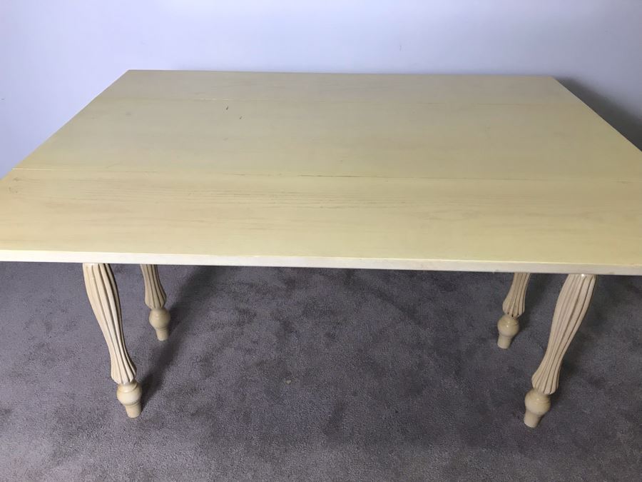 Shabby Chic Painted Drop Leaf Table With Drawer 48D X 10W W/O Leaves (16W X 2 Leaves) X 29.5H - LJE [Photo 7]