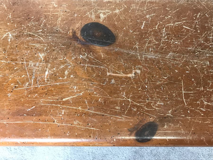 Vintage 6' Long Pine Bench 6'W X 14D X 16H - LJE [Photo 11]