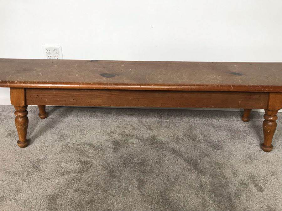 Vintage 6' Long Pine Bench 6'W X 14D X 16H - LJE [Photo 5]