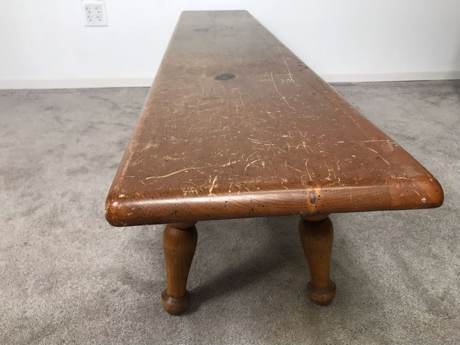 Vintage 6' Long Pine Bench 6'W X 14D X 16H - LJE [Photo 8]
