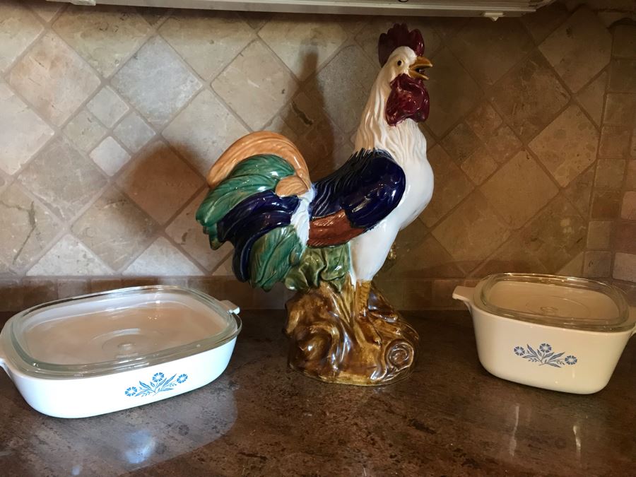 JUST ADDED - Ceramic Rooster And Corningware Dishes - FRE [Photo 2]