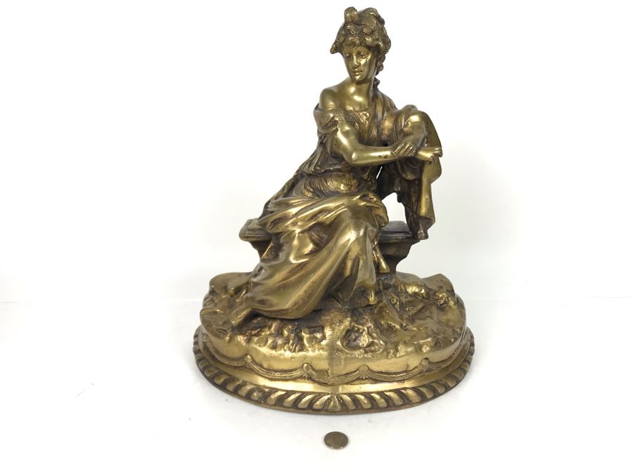 JUST ADDED - Brass Sculpture Of Woman 16H - FRE