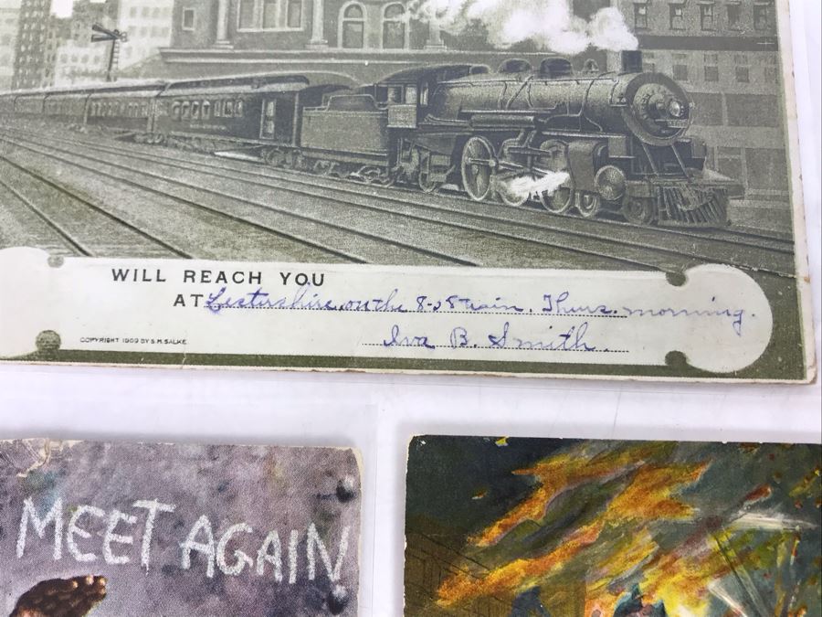 JUST ADDED - Vintage Postmarked Postcards Railroad, Fire, War Bonds And United States Defense Savings Bonds Books With Stamps [Photo 5]