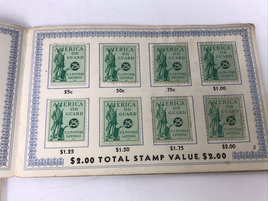 JUST ADDED - Vintage Postmarked Postcards Railroad, Fire, War Bonds And United States Defense Savings Bonds Books With Stamps [Photo 8]